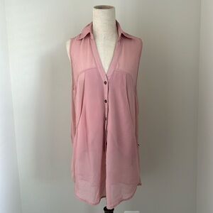 FOREVER 21 | Sheer Sleeveless collar top blouse